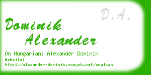 dominik alexander business card